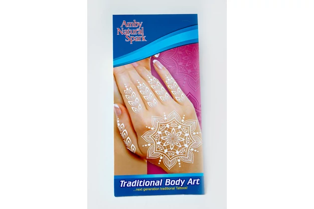 Fehér "henna" tetováló matrica 12. számú